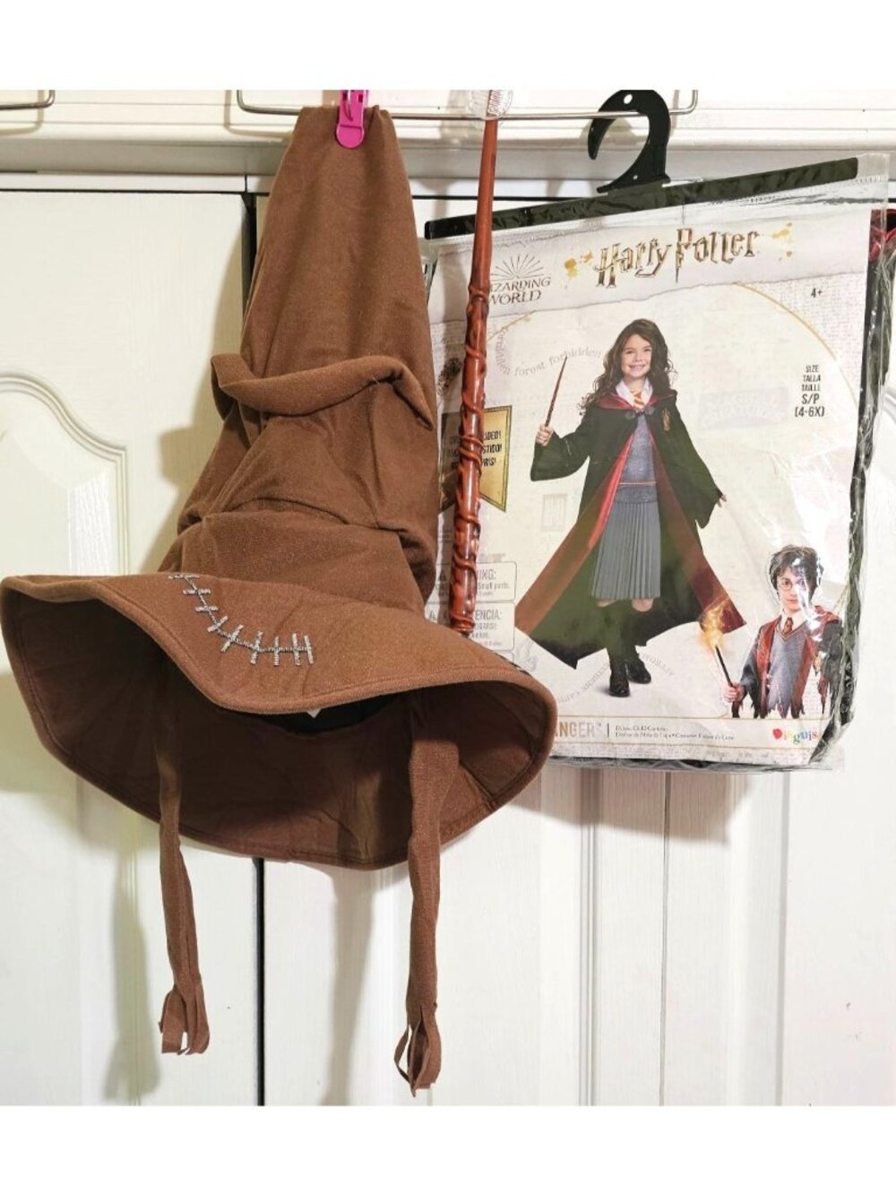 Harry Potter Hermione Girls Deluxe Costume 4-6X Dress Robe Wand Sorting Hat Kids